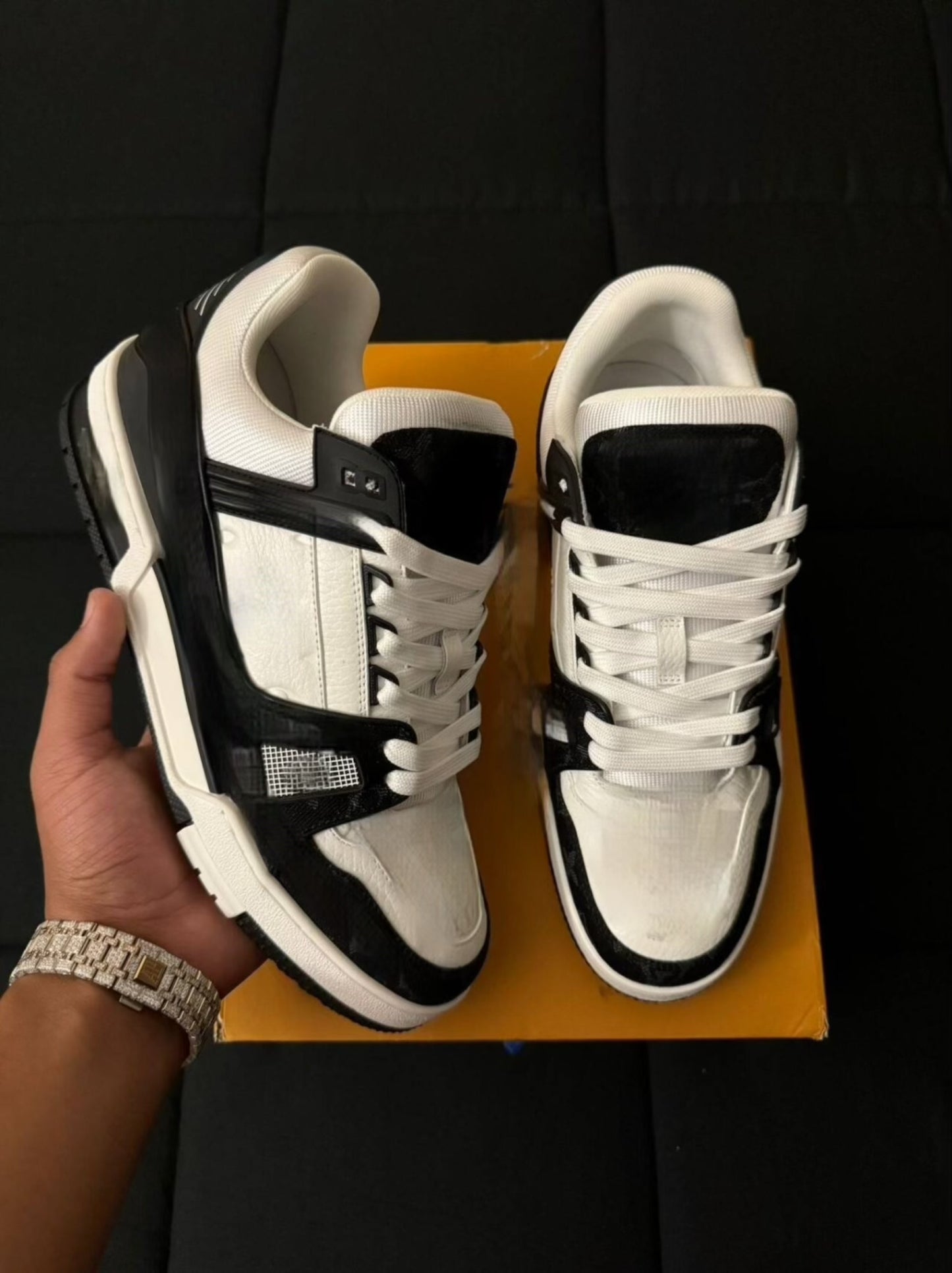 Black and white trainers