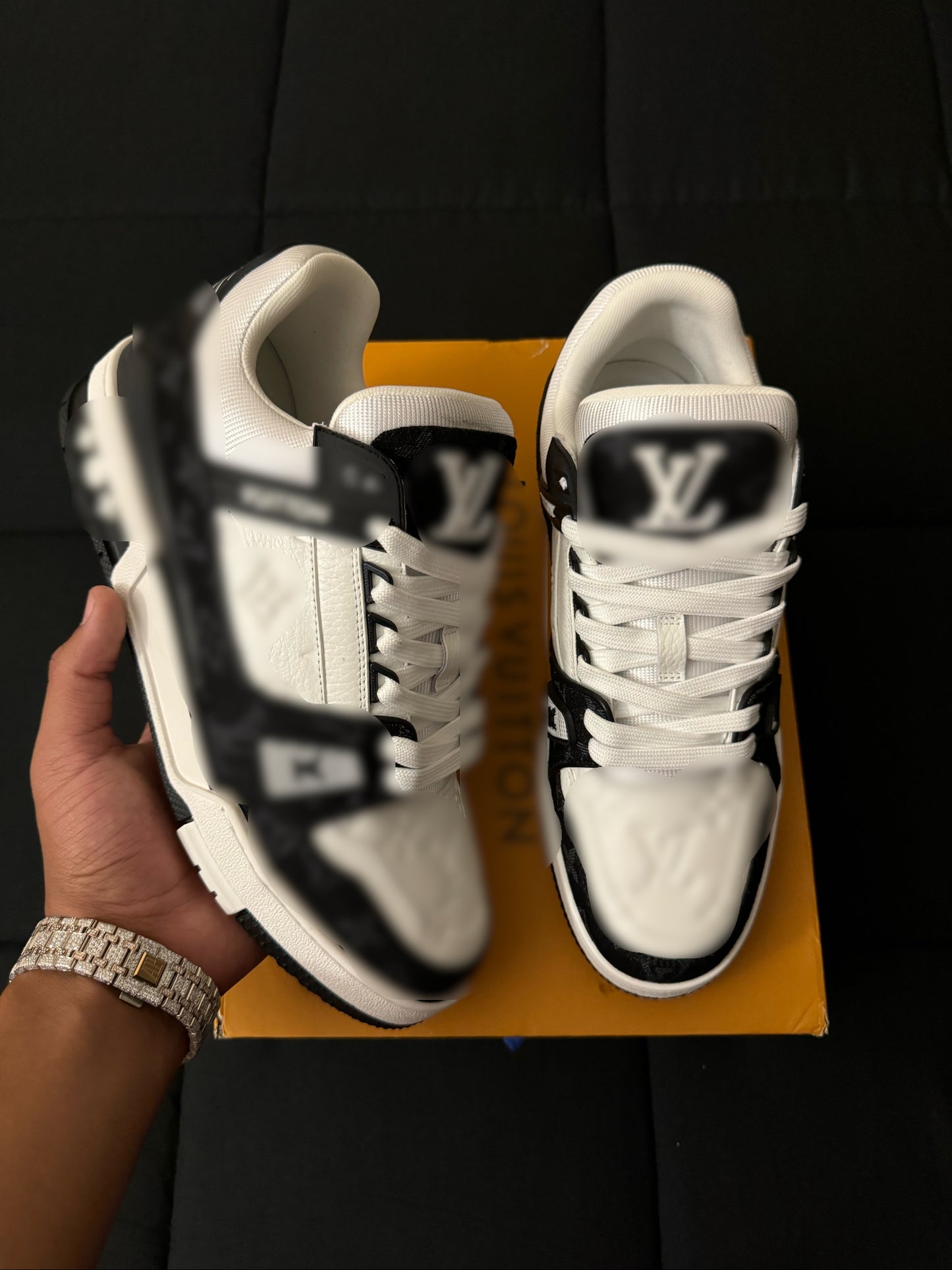 Black and white trainers