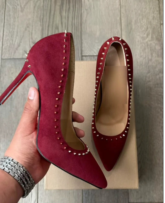 Red Wine Spike heels