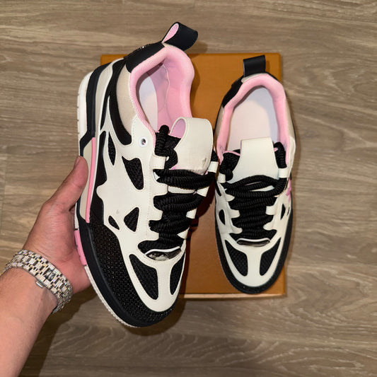 Black and pink trainers